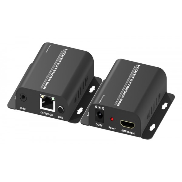 POWERTECH HDMI video extender CAB-H114 μέσω καλωδίου RJ45, 1080p, 60m - KVM - Μετατροπείς