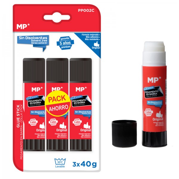 MP κόλλα στικ PP002C, διάφανη, 40g, 3τμχ - Αναλώσιμα - Είδη Γραφείου