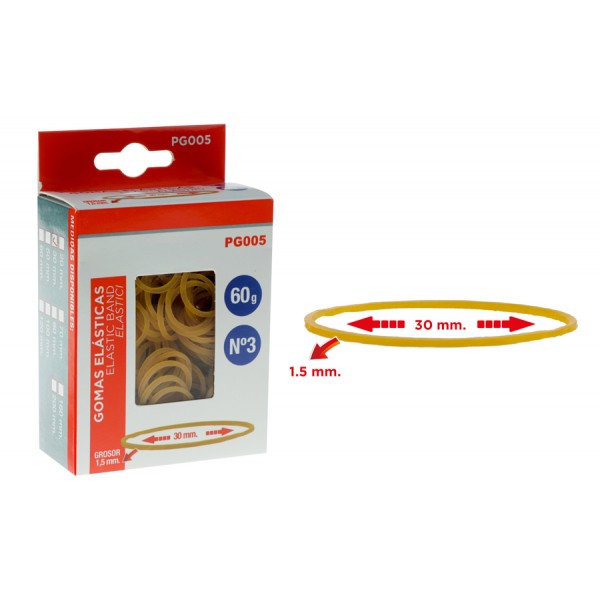 MP λαστιχάκια συσκευασίας PG005 σε κουτί, No3, 1.5x30mm, 60g - Αναλώσιμα - Είδη Γραφείου