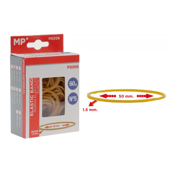 MP λαστιχάκια συσκευασίας PG006 σε κουτί, No5, 1.5x50mm, 60g - Αναλώσιμα - Είδη Γραφείου