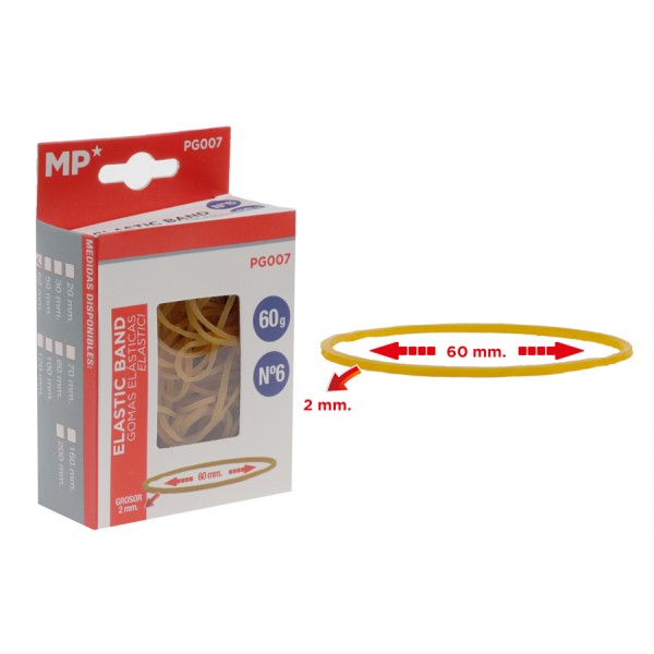 MP λαστιχάκια συσκευασίας PG007 σε κουτί, No6, 2x60mm, 60g - Αναλώσιμα - Είδη Γραφείου