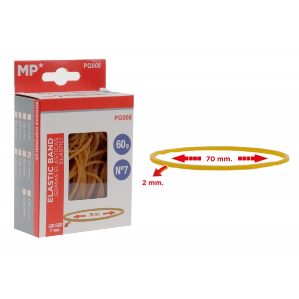 MP λαστιχάκια συσκευασίας PG008 σε κουτί, No7, 2x70mm, 60g - Αναλώσιμα - Είδη Γραφείου