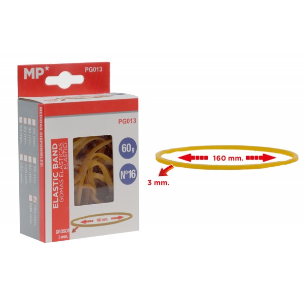 MP λαστιχάκια συσκευασίας PG013 σε κουτί, No16, 3x160mm, 60g - Αναλώσιμα - Είδη Γραφείου