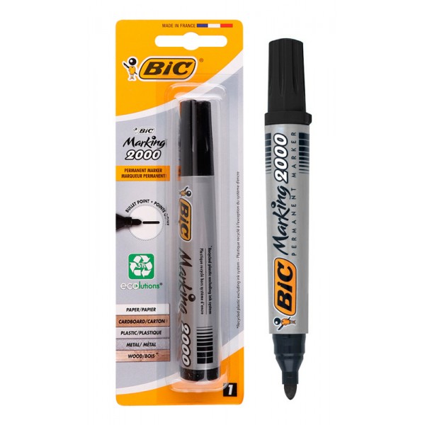 BIC ανεξίτηλος μαρκαδόρος 2000, bullet point, μαύρος - Γραφική Ύλη