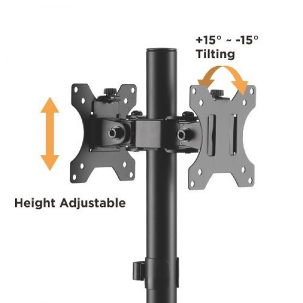 BRATECK βάση γραφείου για 2x οθόνες LDT40-G02, 17-32", έως 8kg