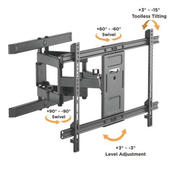 BRATECK επιτοίχια βάση τηλεόρασης LPA61-466, 37-80", έως 60kg, full motion