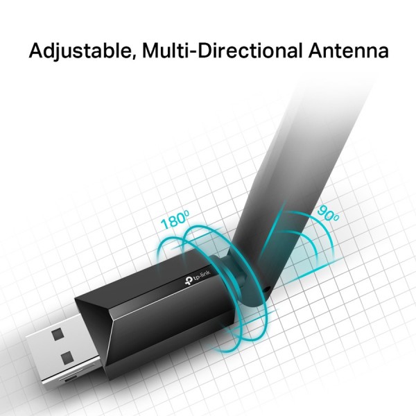 TP-LINK ασύρματος USB αντάπτορας δικτύου Archer T2U Plus, 600Mbps, V.1 - tp-link
