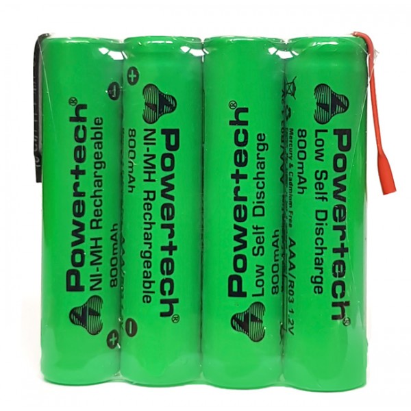 POWERTECH επαναφορτιζόμενη μπαταρία PT-791 800mAh, AAΑ HR03, 4τμχ - Μπαταρίες Επαναφορτιζόμενες