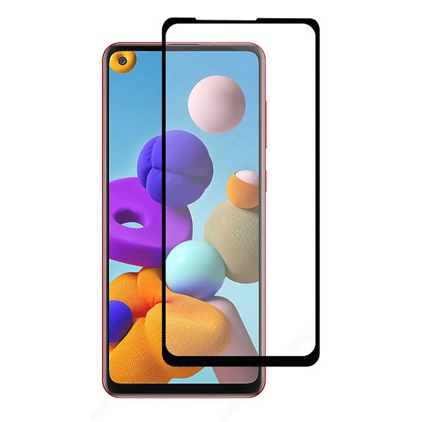 POWERTECH Tempered Glass 5D, full glue, για Samsung A21s & A21, μαύρο - Tempered Glass
