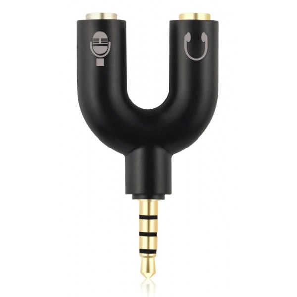 POWERTECH αντάπτορας 3.5mm σε 2x 3.5mm CAB-J043, μαύρο - Powertech