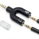 POWERTECH αντάπτορας 3.5mm σε 2x 3.5mm CAB-J043, μαύρο