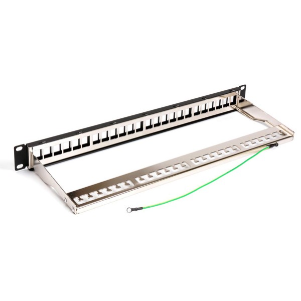 POWERTECH keystone patch panel NETW-0013, 19"/1U, 24-port, 1U