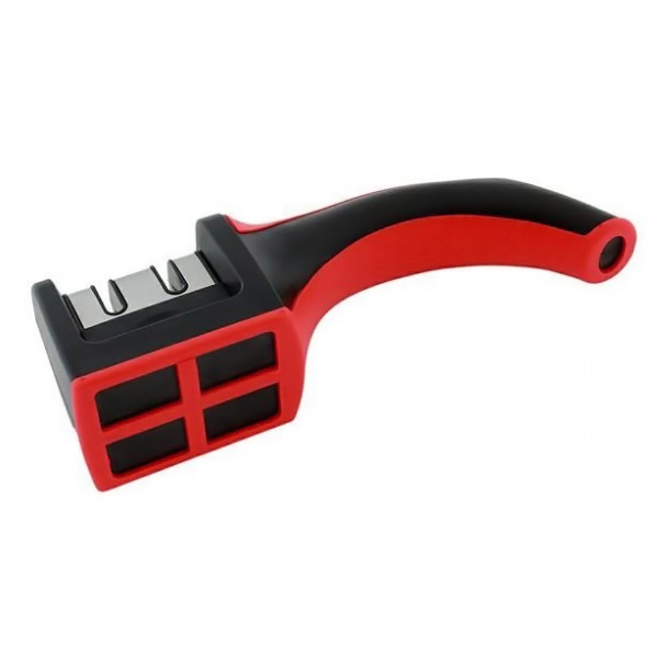 Ακονιστήρι μαχαιριών AG422B, 2 επιπέδων, μαύρο-κόκκινο - UNBRANDED