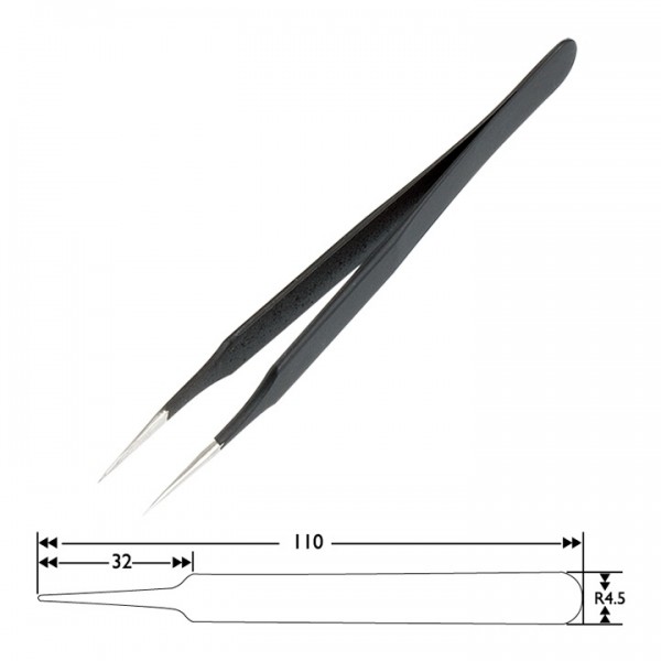 SPROTEK ESD αντιστατική τσιμπίδα ST-T510, 110mm, ίσια, λεπτή - SPROTEK