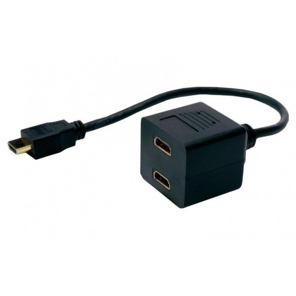POWERTECH HDMI splitter CAB-H053, 2 σε 1, μαύρο - KVM - Μετατροπείς