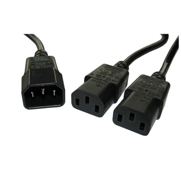 POWERTECH καλώδιο τροφοδοσίας CAB-P008 F/2xM 3pin, 1.5m, μαύρο - Τροφοδοσία
