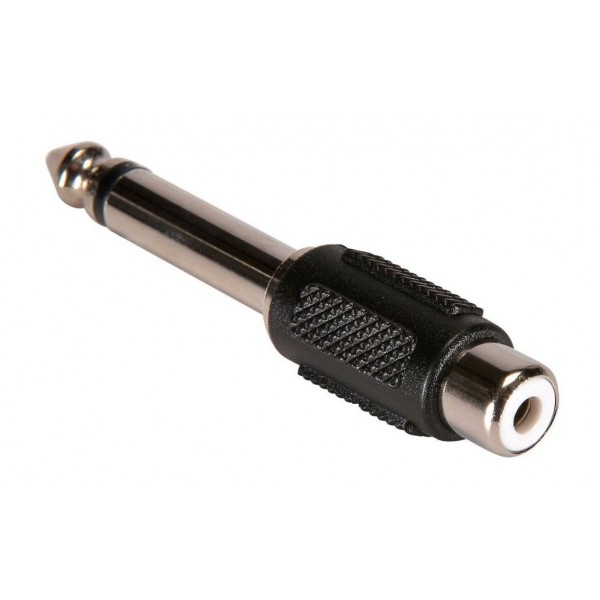 POWERTECH αντάπτορας mono 6.35mm σε RCA CAB-J025, μαύρος, 5τμχ - Powertech