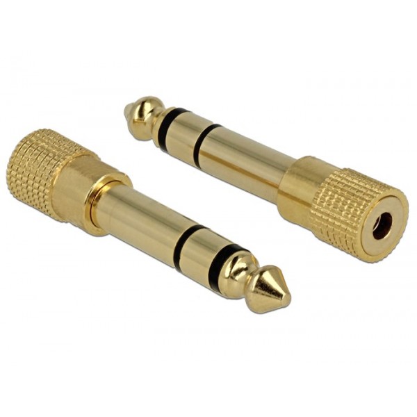 DELOCK αντάπτορας 6.35mm σε 3.5mm 65361, μεταλλικός, gold plated - Ήχος