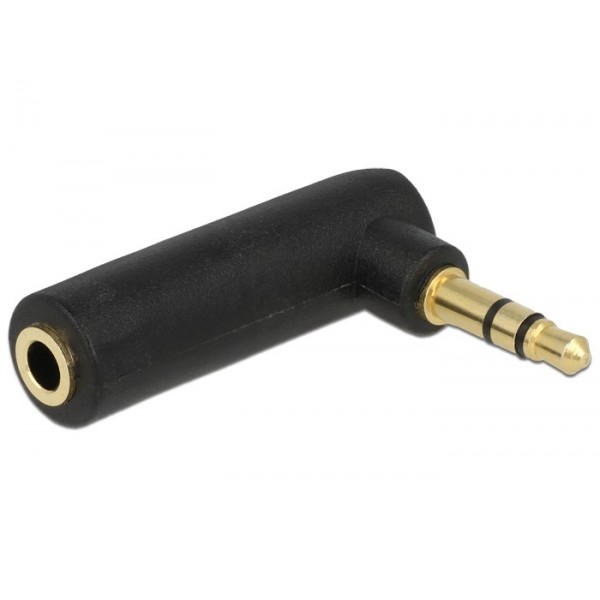 DELOCK αντάπτορας 3.5mm αρσενικό σε 3.5mm θηλυκό 65364, 3pin, γωνιακός - Ήχος