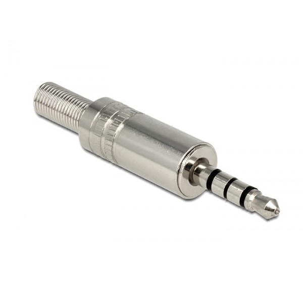 DELOCK Βύσμα 3.5mm Stereo, 4 pin, Bend Protection, metal, ασημί - Ήχος