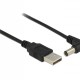 DELOCK καλώδιο USB σε DC 5.5 x 2.1mm 83578, γωνιακό, 1.5m, μαύρο