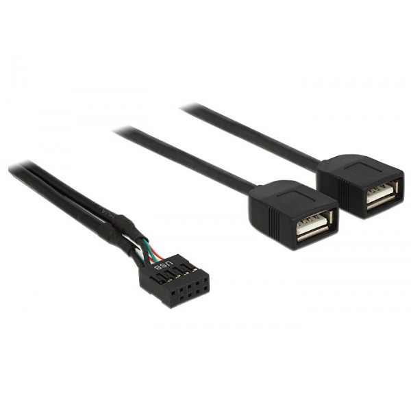 DELOCK καλώδιο USB-A interface σε 2x USB Type-A female 83823, 0.4m - Σύγκριση Προϊόντων