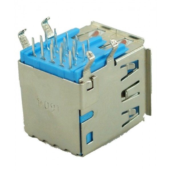 USB 3.0 Connector A TYPE, Double, Silver - Connectors