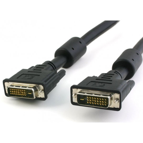 POWERTECH Καλώδιο DVI-D 24+1 CAB-DVI004, 2x Ferrites, 3m, μαύρο - Περιφερειακά