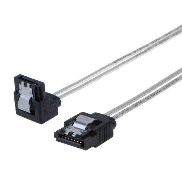 POWERTECH Καλώδιο SATA III 7pin σε 7pin 90° CAB-W034, flat, 0.3m - Εσωτερικά PC