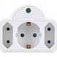 POWERTECH αντάπτορας ρεύματος PT-816, 1x schuko, 2x euro, 16A, λευκός