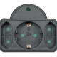 POWERTECH αντάπτορας ρεύματος PT-817, 1x schuko, 2x euro, 16A, μαύρος