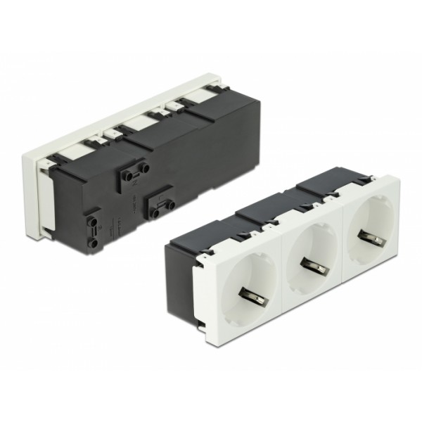 DELOCK τριπλό module πρίζας ρεύματος Easy 45 81323, 45°, 45x45mm, 5τμχ - Ηλεκτρολογικός εξοπλισμός