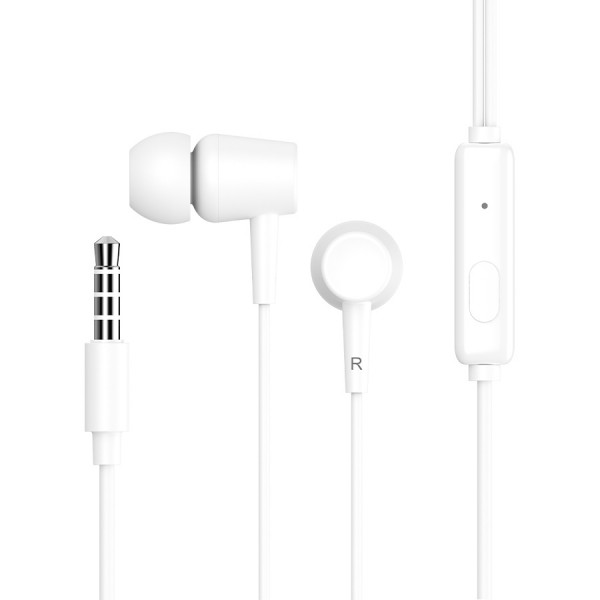 CELEBRAT earphones με μικρόφωνο G13, 3.5mm σύνδεση, Φ10mm, 1.2m, λευκό - CELEBRAT