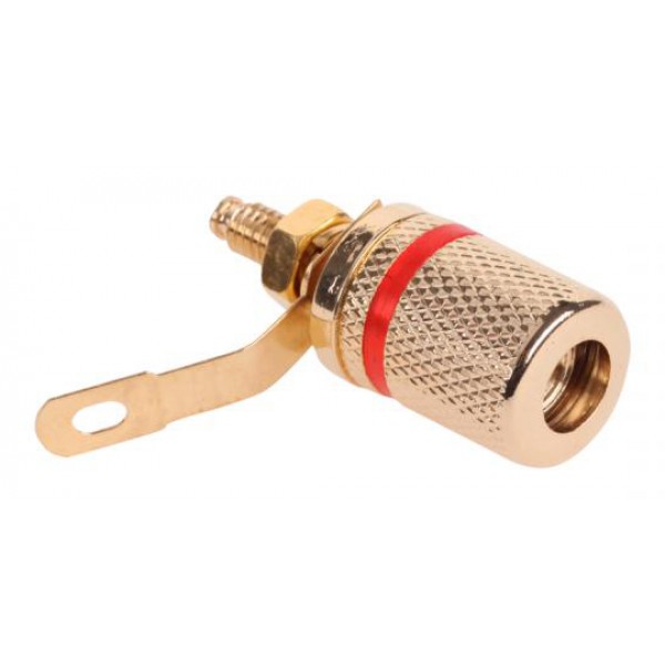 Βύσμα μπανάνα GNI0206B, θηλυκό, επιχρυσωμένο, κόκκινο - UNBRANDED