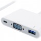POWERTECH docking station PTH-035, 3 θυρών, USB-C σύνδεση, λευκό