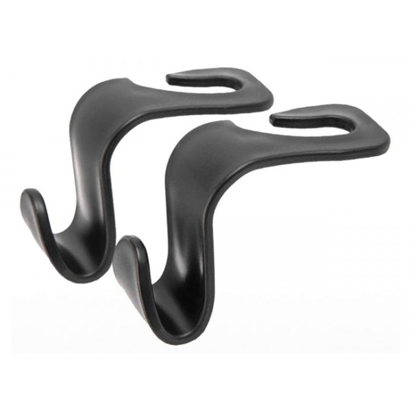 Κρεμάστρα αυτοκινήτου CAR-0007 για το προσκέφαλο, μαύρη, 2τμχ - UNBRANDED