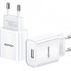 USAMS φορτιστής τοίχου T18, 1x USB, 2.1A, λευκός