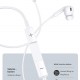 USAMS earphones με μικρόφωνο EP-41, Lightning, Φ10mm, 1.2m, λευκά