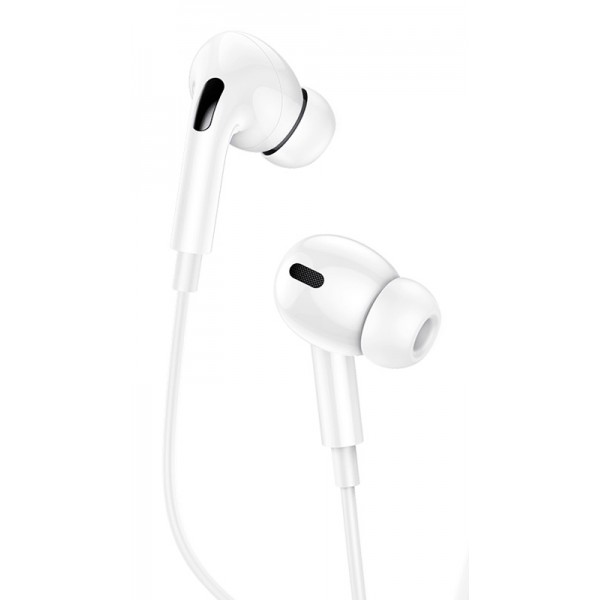 USAMS earphones με μικρόφωνο EP-41, Lightning, Φ10mm, 1.2m, λευκά - Ακουστικά - Bluetooth