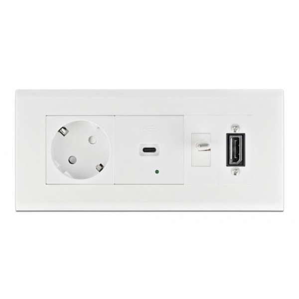 DELOCK module βάση πρίζας Easy 45 81317, 175x80mm, λευκό - Ηλεκτρολογικός εξοπλισμός
