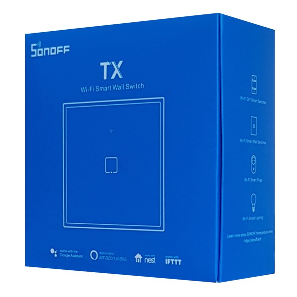 SONOFF smart διακόπτης ΤΧ-T2EU1C, αφής, Wi-Fi, μονός, λευκός