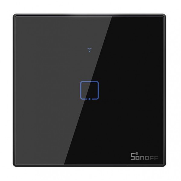 SONOFF smart διακόπτης ΤΧ-T3EU1C, αφής, Wi-Fi, μονός, μαύρος - SONOFF