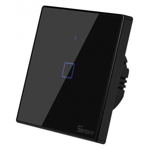 SONOFF smart διακόπτης ΤΧ-T3EU1C, αφής, Wi-Fi, μονός, μαύρος - SONOFF
