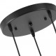 POWERTECH τρίφωτο φωτιστικό οροφής HLL-0004, E27, Φ20, μεταλλικό, μαύρο