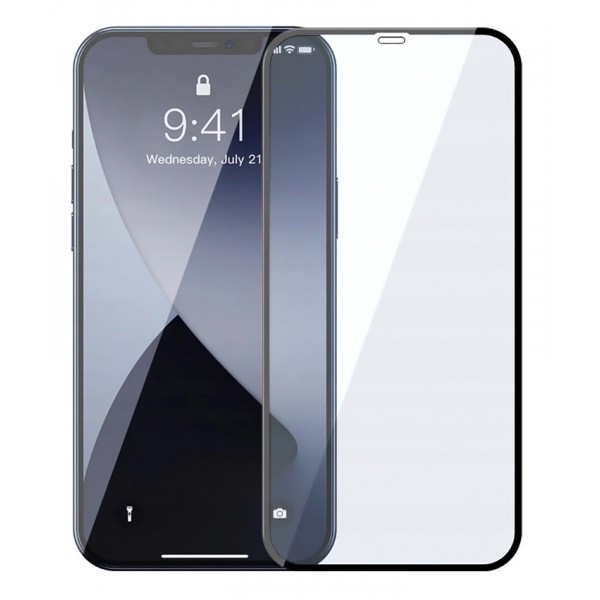 POWERTECH Tempered Glass 5D, full glue, iPhone 12 Pro Max, μαύρο - Tempered Glass