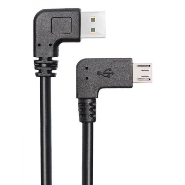 POWERTECH καλώδιο USB σε USB Micro CAB-U132, 90°, Easy USB, 0.5m, μαύρο - Powertech