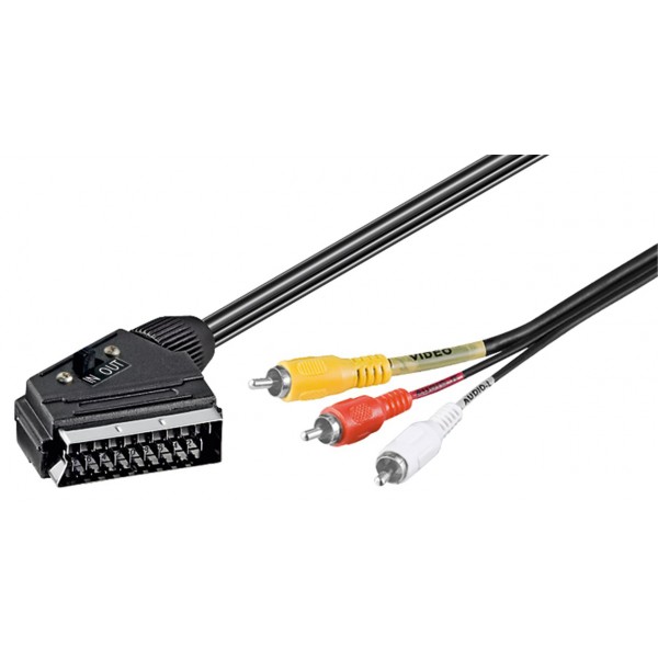 GOOBAY καλώδιο SCART 21-pin σε 3x RCA 50364, 2m, μαύρο - GOOBAY