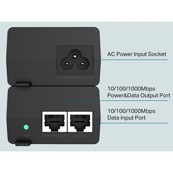 TP-LINK Gibagit PoE+ Injector TL-POE160S, 802.3af/at - Δικτυακά Παρελκόμενα