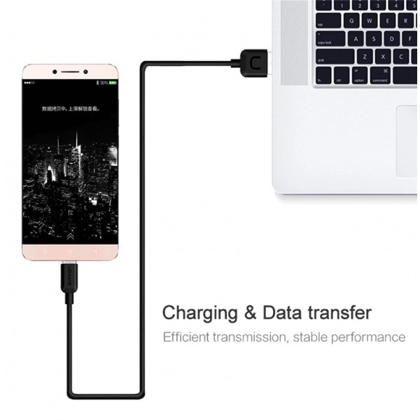 USAMS καλώδιο USB σε USB-C US-SJ099 U-Turn, 2.1A, 1m, μαύρο