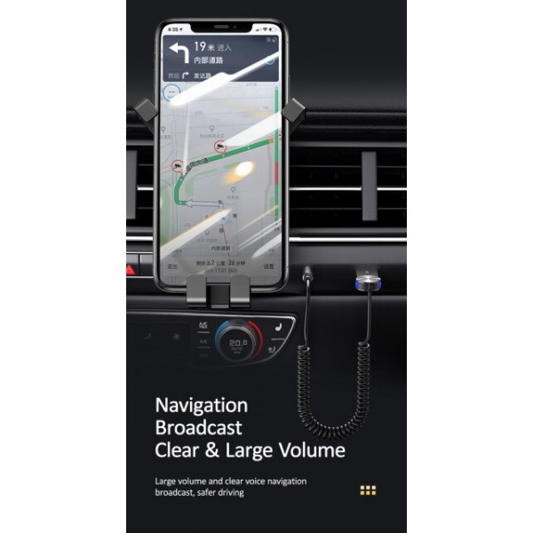 USAMS Bluetooth car audio receiver US-SJ464, μεταλλικό, γκρι - Σπίτι & Gadgets
